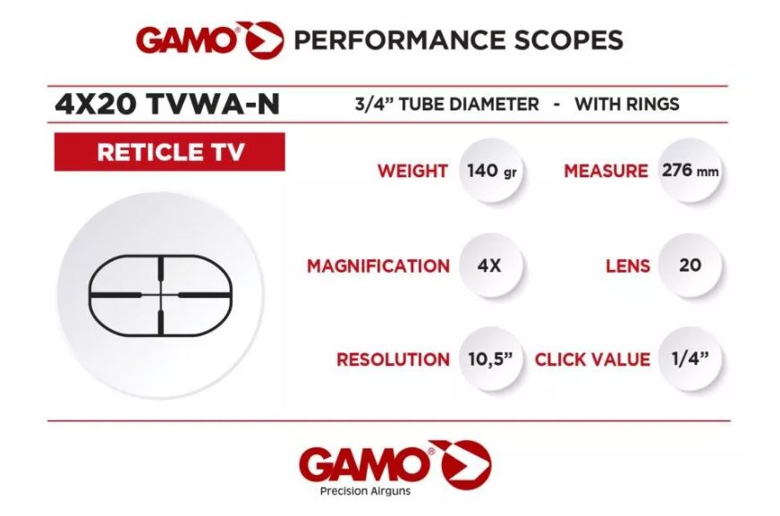 GAMO Viewfinder 4X20TV WA (Ref. VE4X20TVWA-N)